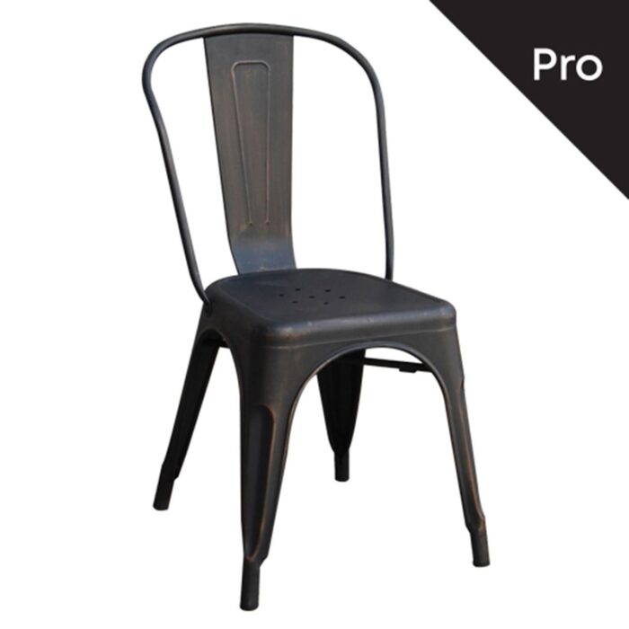 RELIX Καρέκλα-Pro, Στοιβαζόμενη, Μέταλλο Βαφή Antique Black 45x51x85cm - Image 2