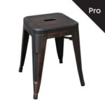 RELIX Σκαμπό-Pro, Στοιβαζόμενο, Μέταλλο Βαφή Antique Black 39x39x45cm - Image 2