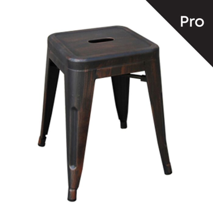 RELIX Σκαμπό-Pro, Στοιβαζόμενο, Μέταλλο Βαφή Antique Black 39x39x45cm - Image 2