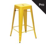 RELIX Σκαμπό Bar-Pro, Στοιβαζόμενο, Μέταλλο Βαφή Κίτρινο 43x43 H.76cm - Image 2