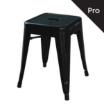 RELIX Σκαμπό-Pro, Στοιβαζόμενο, Μέταλλο Βαφή Μαύρο 39x39x45cm - Image 2