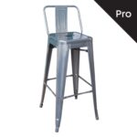 RELIX Σκαμπό Bar-Pro με Πλάτη, Μέταλλο Βαφή σε Απόχρωση Metal με Διακοσμητική Σκουριά 43x43x76/100cm - Image 2
