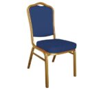 HILTON Καρέκλα Μέταλλο Gold Ύφασμα, Ύφασμα Μπλε 44x55x93cm