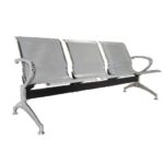Κάθισμα Αναμονής - Υποδοχής 3 Θέσεων, Μέταλλο Χρώμιο Mesh Γκρι 181x58x77cm