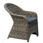 MONTANA Πολυθρόνα Τραπεζαρίας Κήπου ALU, Wicker Φ5mm Grey Brown,Μαξιλάρι Ανθρακί 60x72x85cm
