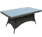 MONTANA Τραπέζι Dining Κήπου-Βεράντας ALU, Φ5mm Round Wicker Grey Brown 180x90 H.75cm