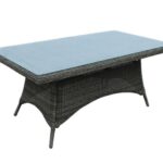 MONTANA Τραπέζι Dining Κήπου-Βεράντας ALU, Φ5mm Round Wicker Grey Brown 180x90 H.75cm