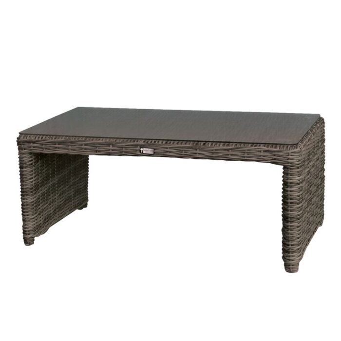 MONTANA Τραπεζάκι Σαλονιού Κήπου-Βεράντας ALU, Φ5mm Round Wicker Grey Brown 100x50 H.45cm - Image 1