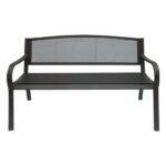 PANGO Παγκάκι Μέταλλο Βαφή  Μαύρο 124x57x78cm