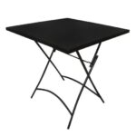 PARK Τραπέζι Πτυσσόμενο Μέταλλο Βαφή Μαύρο 70x70x71cm