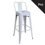 RELIX Σκαμπό Bar-Pro με Πλάτη, Μέταλλο Βαφή  Άσπρο 43x43x76/100cm