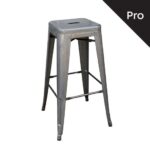 RELIX Σκαμπό Bar-Pro, Στοιβαζόμενο, Μέταλλο Βαφή Metal με Διακοσμητική Σκουριά 43x43 H.76cm