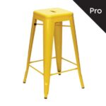 RELIX Σκαμπό Bar-Pro, Στοιβαζόμενο, Μέταλλο Βαφή Κίτρινο 43x43 H.76cm