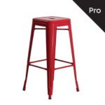 RELIX Σκαμπό Bar-Pro, Στοιβαζόμενο, Μέταλλο Βαφή Κόκκινο 43x43 H.76cm