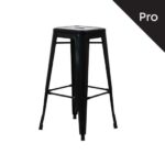 RELIX Σκαμπό Bar-Pro, Στοιβαζόμενο, Μέταλλο Βαφή Μαύρο 43x43 H.76cm