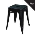 RELIX Σκαμπό-Pro, Στοιβαζόμενο, Μέταλλο Βαφή Μαύρο 39x39x45cm