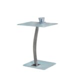 SOLID Τραπεζάκι LapTop Μέταλλο Χρώμιο, Γυαλί Άσπρο 48x32 H.58cm