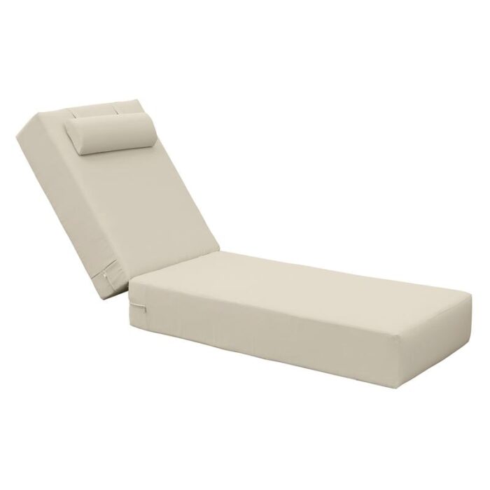 SUNLOUNGER Μαξιλάρι Ξαπλώστρας 20cm, Προσκέφαλο, Ύφασμα Water Repellent Sandy, Φερμουάρ 196(78+118)x60x20cm - Image 1