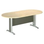 ΣΥΝΕΔΡΙΟΥ Τραπέζι Οβάλ Απόχρωση Dark Grey - Beech 180x90x75cm