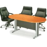 ΣΥΝΕΔΡΙΟΥ Τραπέζι Οβάλ Απόχρωση Dark Grey - Cherry 180x90x75cm