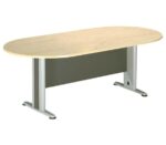 ΣΥΝΕΔΡΙΟΥ Τραπέζι Οβάλ Απόχρωση Dark Grey - Beech 240x120x75cm
