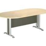 ΣΥΝΕΔΡΙΟΥ Τραπέζι Οβάλ Απόχρωση Dark Grey - Beech 240x120x75cm