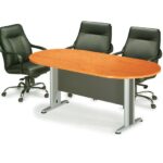 ΣΥΝΕΔΡΙΟΥ Τραπέζι Οβάλ Απόχρωση Dark Grey - Cherry 240x120x75cm