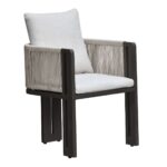 BOSTON Dining Set Τραπεζαρία Κήπου Βεράντας: Τραπέζι + 6 Πολυθρόνες Alu Ανθρακί - Μπεζ Table200x100x75-Chair:54x56x66 - Image 3