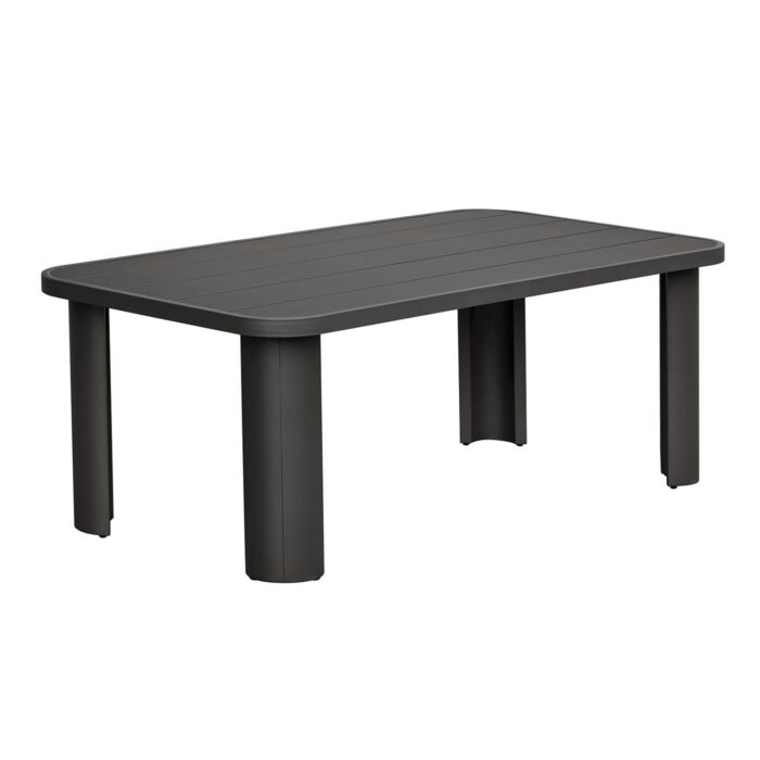 BOSTON Dining Set Τραπεζαρία Κήπου Βεράντας: Τραπέζι + 6 Πολυθρόνες Alu Ανθρακί - Μπεζ Table200x100x75-Chair:54x56x66 - Image 4