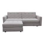 JACKSON Καναπές - Κρεβάτι και Σκαμπό με Χώρους Αποθήκευσης, Ύφασμα Μπεζ 193x141x81 H.77 Bed:101x166x40 - Image 3