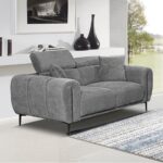 SEVILLE Kαναπές 2Θέσιος Σαλονιού - Καθιστικού, Teddy Ύφασμα Σκούρο Γκρι 165x94x90cm - Image 2