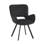 VETA Πολυθρόνα Περιστρεφόμενη, Μέταλλο Βαφή Μαύρο, Ύφασμα Μαύρο 58x58x84cm - Image 2