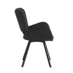 VETA Πολυθρόνα Περιστρεφόμενη, Μέταλλο Βαφή Μαύρο, Ύφασμα Μαύρο 58x58x84cm - Image 3