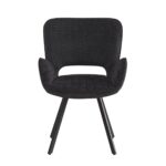 VETA Πολυθρόνα Περιστρεφόμενη, Μέταλλο Βαφή Μαύρο, Ύφασμα Μαύρο 58x58x84cm - Image 4