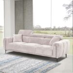 SEVILLE Kαναπές 3Θέσιος Σαλονιού - Καθιστικού, Teddy Ύφασμα Μπεζ 220x94x90cm