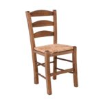 ΣΚΥΡΟΣ Καρέκλα Οξιά Βαφή Εμποτισμού Καρυδί, Κάθισμα Ψάθα 41x43x89cm