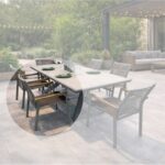 SIERRA Πολυθρόνα Dining Στοιβαζόμενη Αλουμινίου, Γκρι Padded κάθισμα & Flat Wicker 56x65x87cm